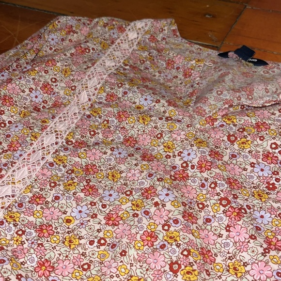 Land’s End size large floral peasant top pink flowers and cotton oversized - Picture 4 of 8